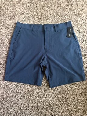 TravisMathew Men's Navy Flat-Front Performance Shorts